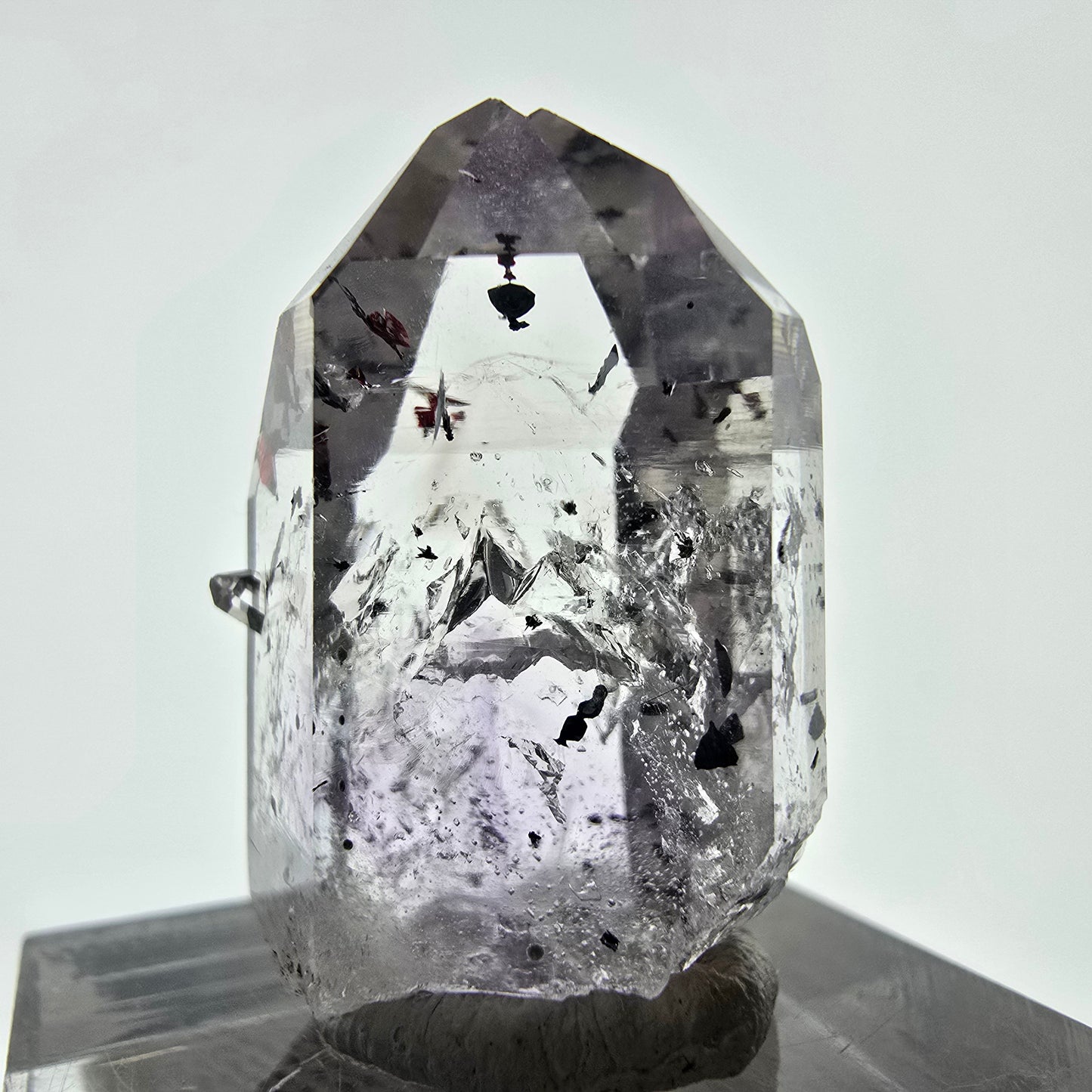 Améthyste fantôme Harlequin d'Enhydro, 3x Bubble Streep Mine, Namibie 27 x 18 x 13 mm 