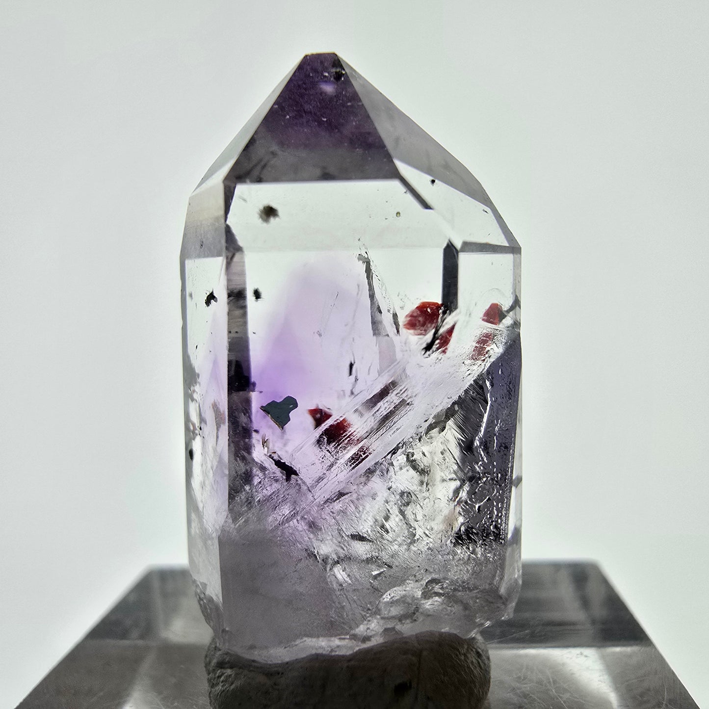 Améthyste fantôme Harlequin d'Enhydro, 1x Bubble Streep Mine, Namibie 26 x 15 x 11 mm 