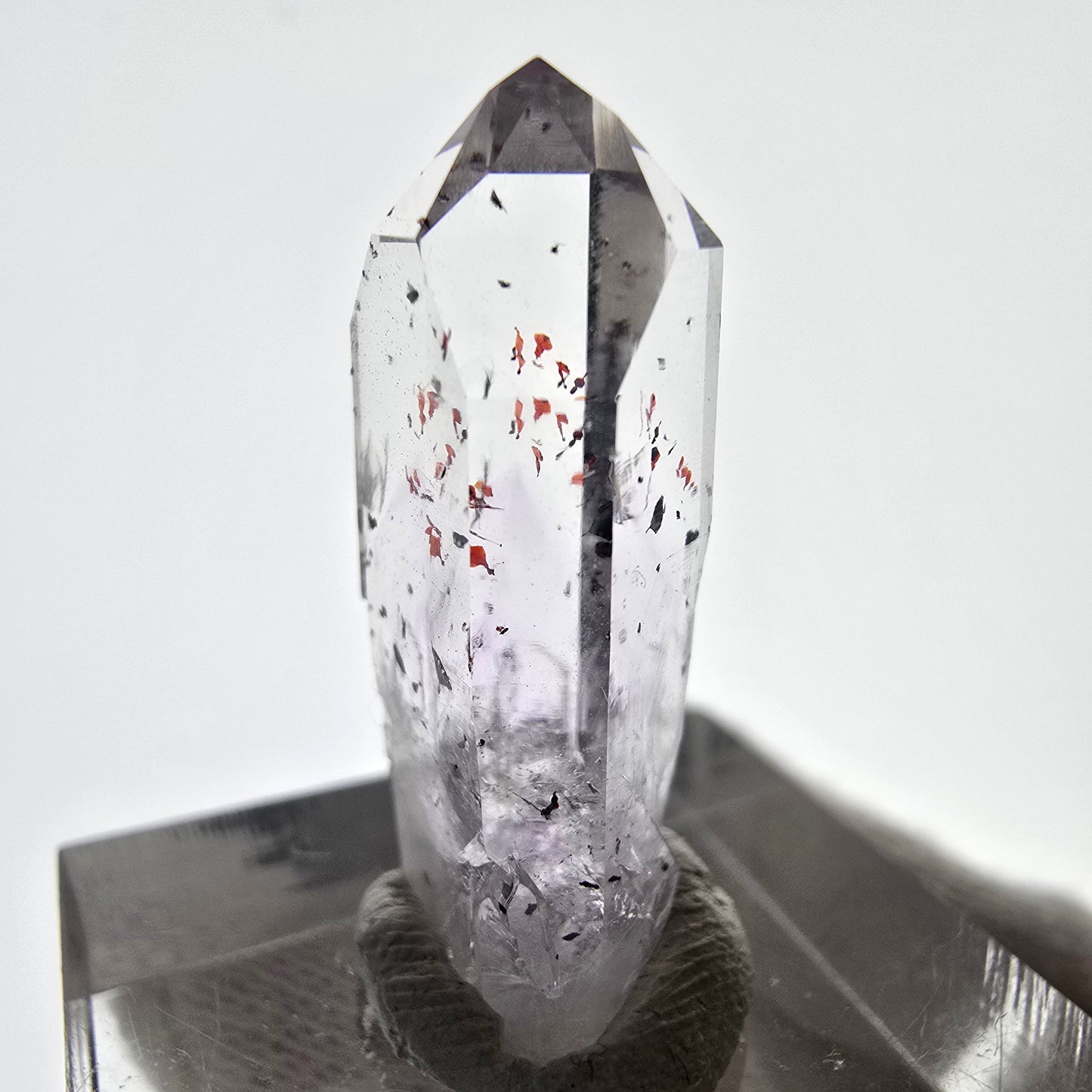 Mine d'améthyste Harlequin Phantom Point Streep, Goboboseb, Namibie, 27 x 13 x 7 mm 