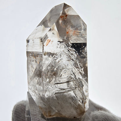 Quartz fumé fantôme lémurien Enhydro, 3 bulles (grandes), Streep Mine, Namibie, 44 x 27 x 23 mm 
