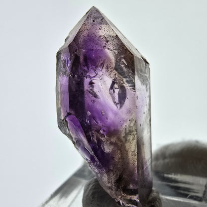 Pointe de sceptre d'améthyste fantôme Enhydro, 1x Bubble Brandberg, Namibie 34 x 16 x 14 mm 