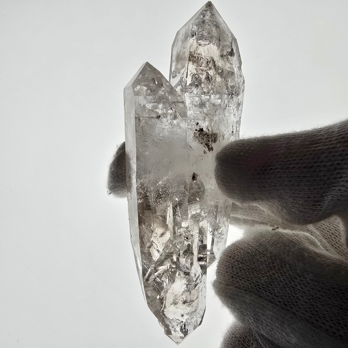 Sceptre DT en quartz fumé squelette Enhydro, 1x pochette Saint-Valentin à bulles, Namibie 91 x 30 x 24 mm 