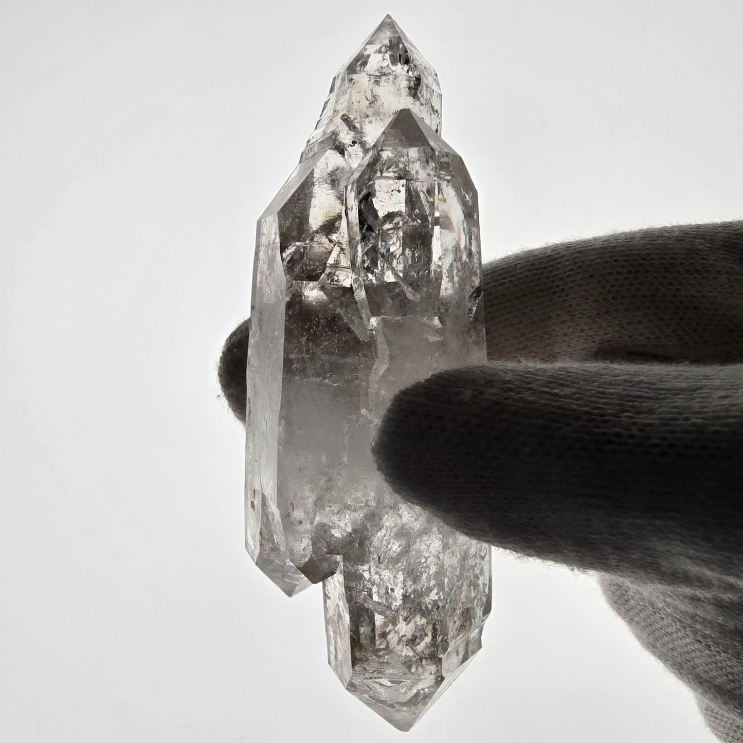Sceptre DT en quartz fumé squelette Enhydro, 1x pochette Saint-Valentin à bulles, Namibie 91 x 30 x 24 mm 