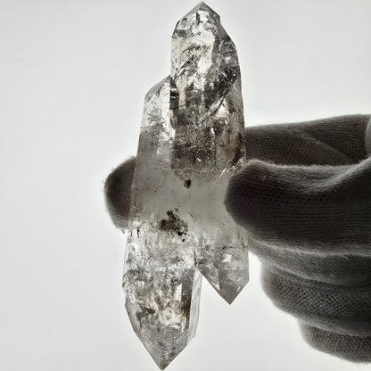 Sceptre DT en quartz fumé squelette Enhydro, 1x pochette Saint-Valentin à bulles, Namibie 91 x 30 x 24 mm 