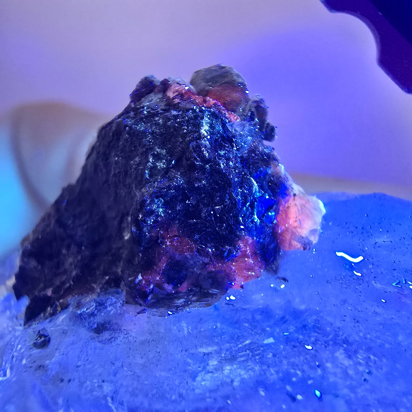 Skeleton Phantom Amethyst Scepter, UV Calcite Valentine Pocket, Namibia 60*30*23mm 