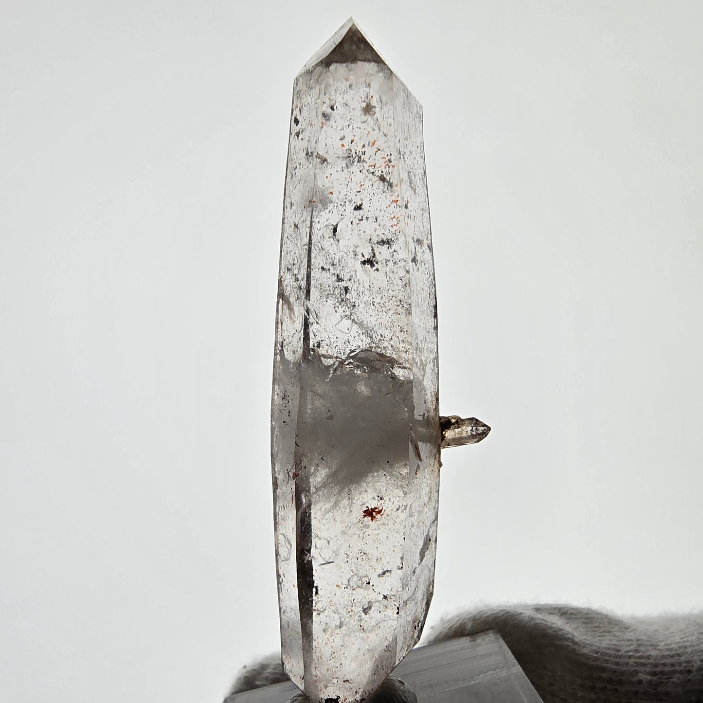 Sceptre de poche Saint-Valentin en quartz fumé fantôme squelette, Namibie 60 x 18 x 14 mm 
