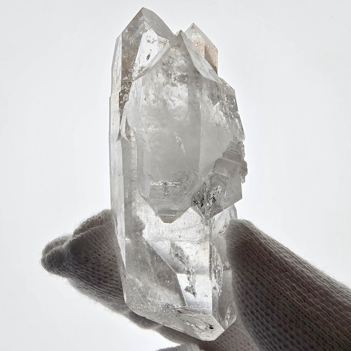 Sceptre de poche Saint-Valentin en quartz fumé fantôme squelette, Namibie 61 x 25 x 23 mm 