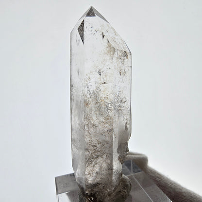 Sceptre DT en quartz fumé squelette Enhydro, 1x pochette Saint-Valentin à bulles, Namibie 54 x 18 x 15 mm 