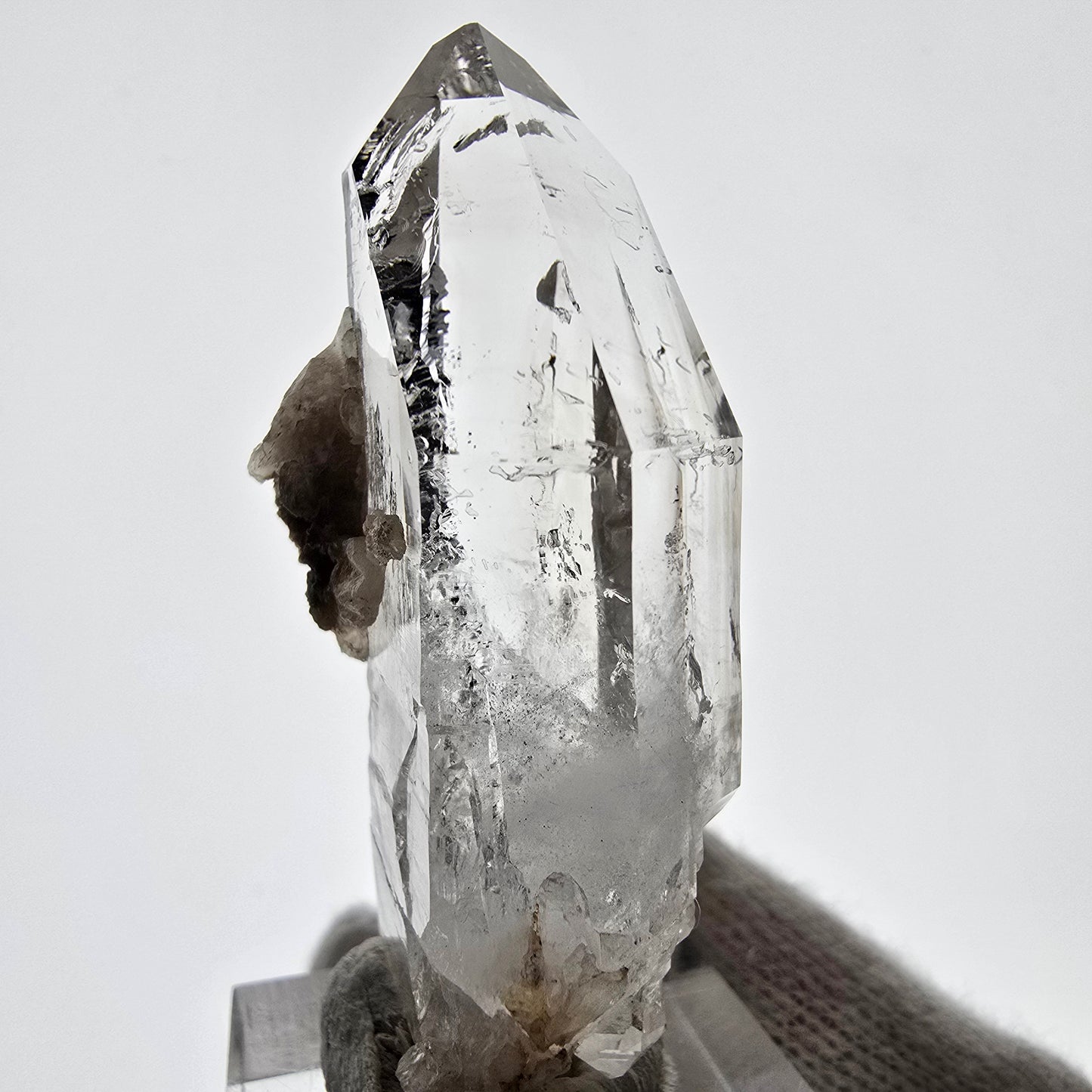 Sceptre DT en quartz fumé squelette Enhydro, calcite, 1x Bubble Valentine Pocket Namibie 54 x 26 x 19 mm 