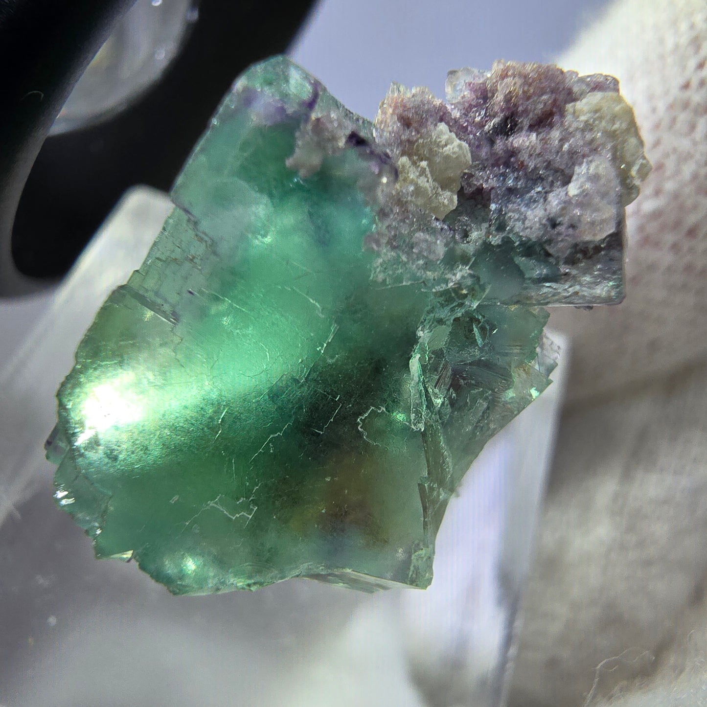 Seltener Phantom Fluorit Würfel, zonal, parkettiert Okorusu, Namibia 24*21*14mm