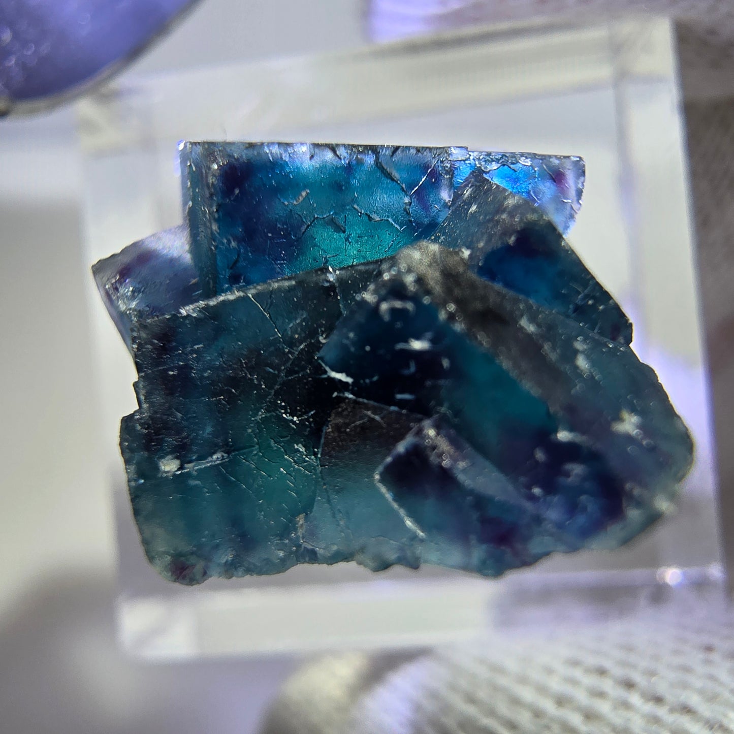 Phantom Fluorit Würfel Stufe, zonal - Neuer Fund! Okorusu, Namibia 22*14*11mm