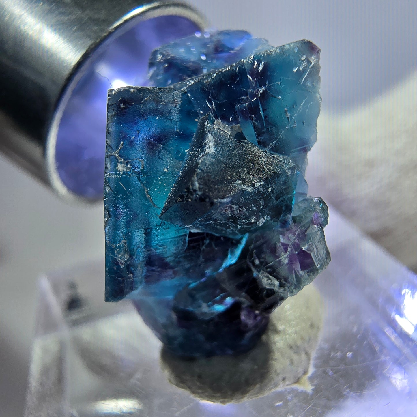 Phantom Fluorit Würfel Stufe, zonal - Neuer Fund! Okorusu, Namibia 22*14*11mm