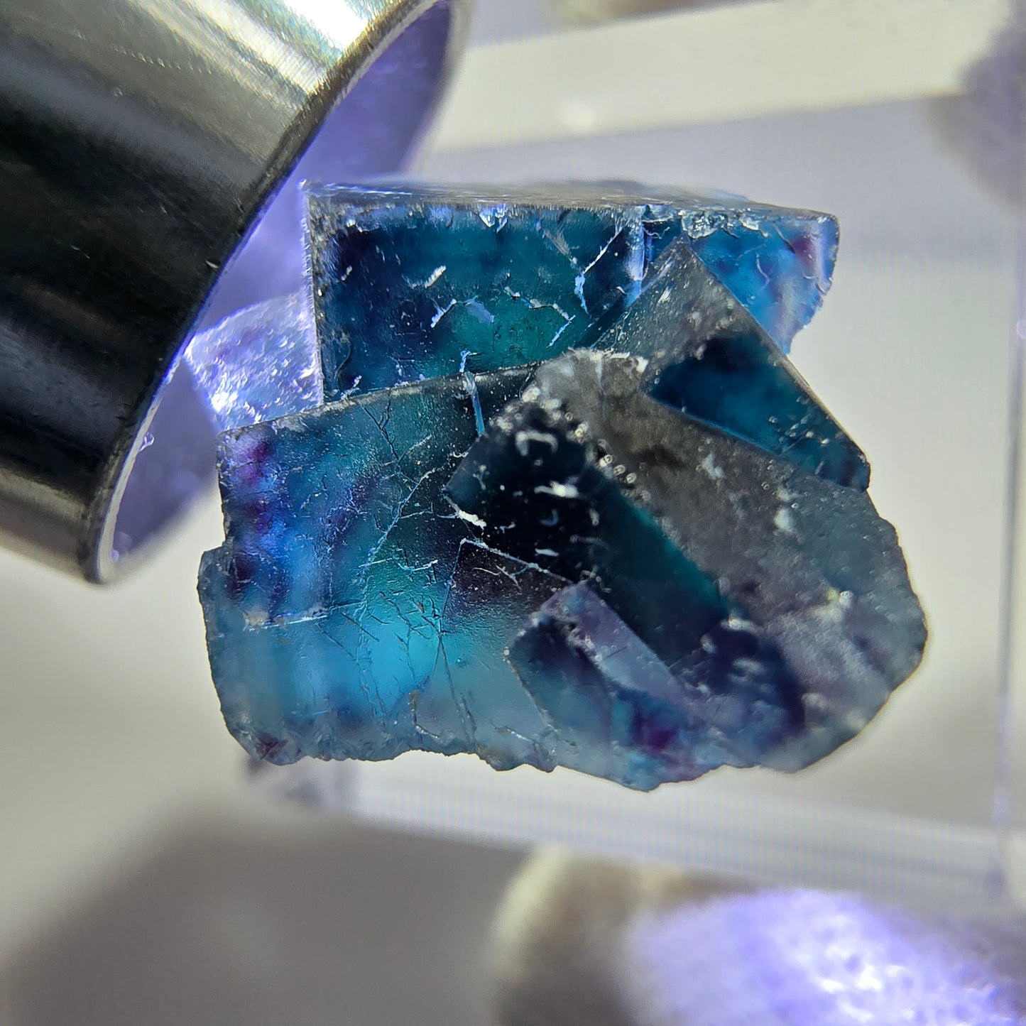 Phantom Fluorit Würfel Stufe, zonal - Neuer Fund! Okorusu, Namibia 22*14*11mm