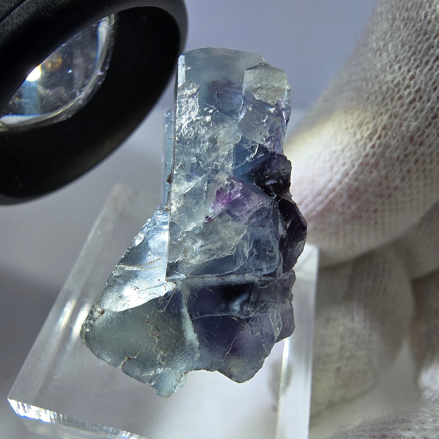 Seltene Phantom Fluorit Würfel Stufe, blau lila Okorusu, Namibia 30*22*18mm