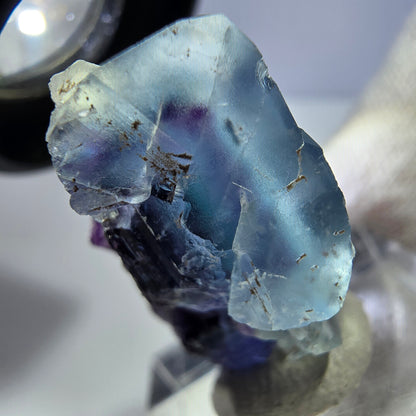 Seltene Phantom Fluorit Würfel Stufe, blau lila Okorusu, Namibia 30*22*18mm