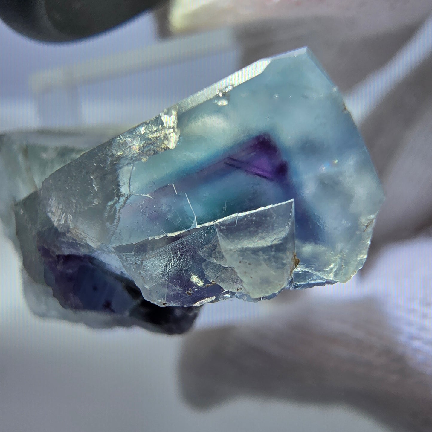 Seltene Phantom Fluorit Würfel Stufe, blau lila Okorusu, Namibia 30*22*18mm