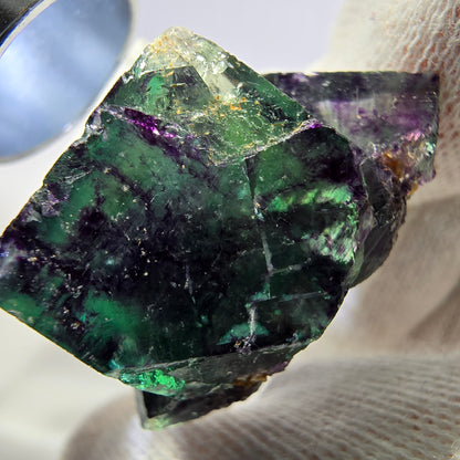 Seltene Phantom Fluorit Würfel Stufe zonal grün lila Okorusu, Namibia 33*21*19mm