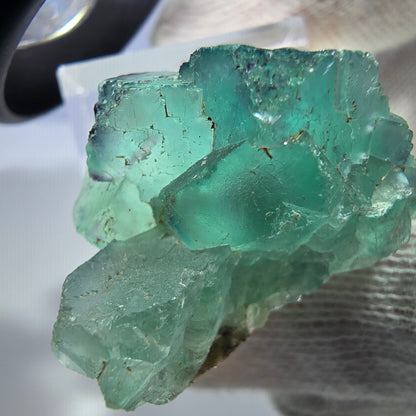 Spécimen de cube de fluorite fantôme parqueté zonal Okorusu, Namibie 34*27*19mm 