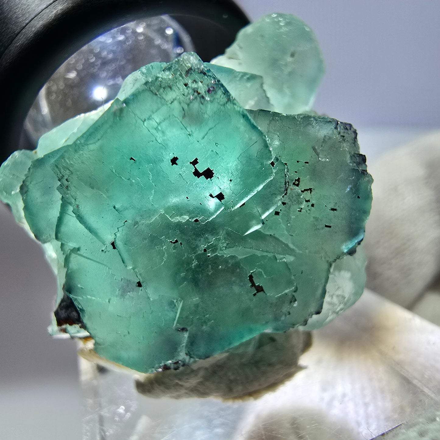 Spécimen de cube de fluorite fantôme parqueté zonal Okorusu, Namibie 34*27*19mm 