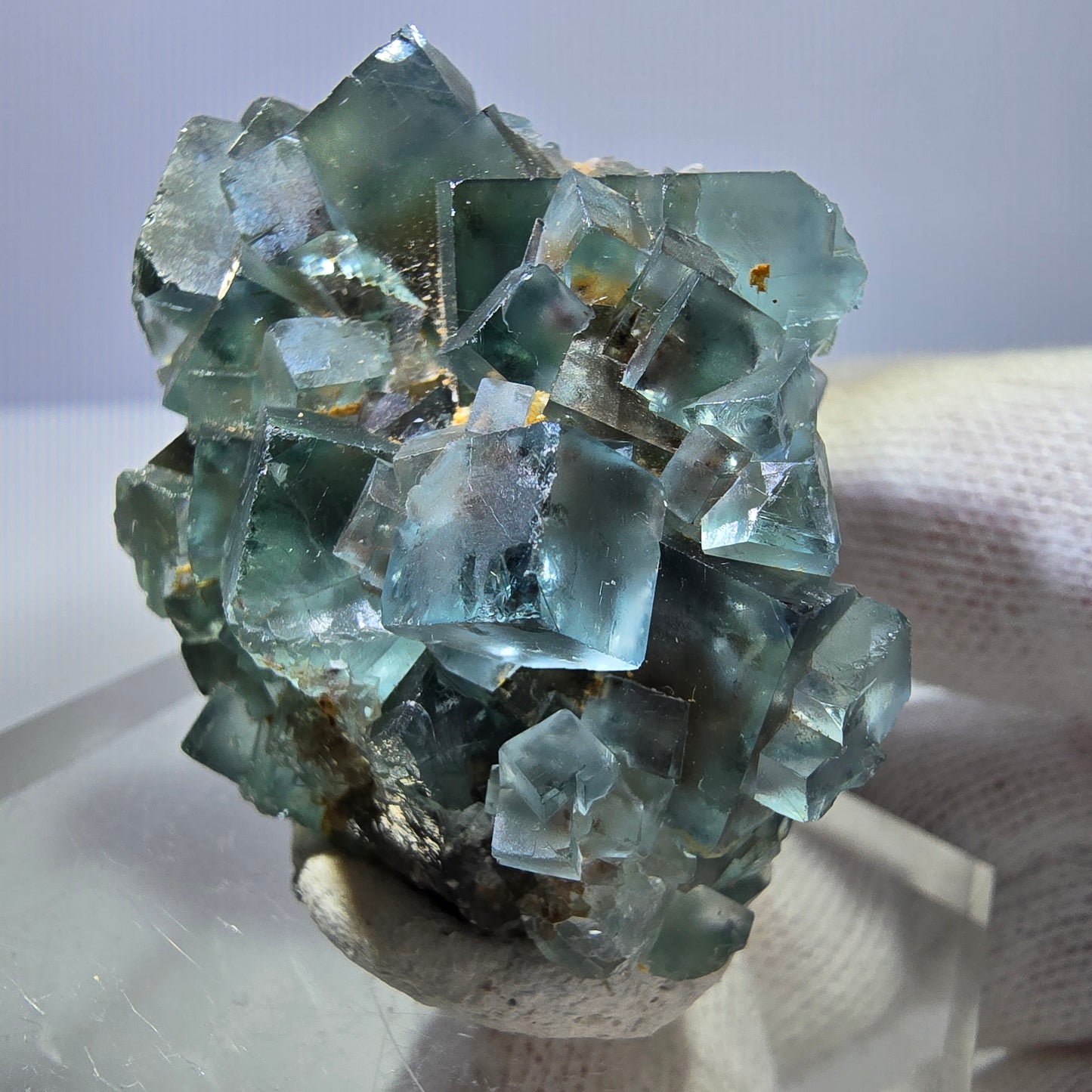 Rare spécimen de cube de fluorite fantôme, vert-brun, Okorusu, Namibie, 46 x 37 x 21 mm 