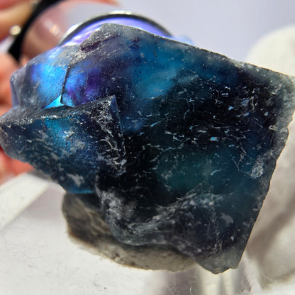 Spécimen de cube de fluorite fantôme, zonal – Nouvelle découverte ! Okorusu, Namibie, 27 x 19 x 21 mm 