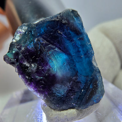 Spécimen de cube de fluorite fantôme, zonal – Nouvelle découverte ! Okorusu, Namibie, 21 x 21 x 14 mm 