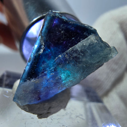 Spécimen de cube de fluorite fantôme, zonal – Nouvelle découverte ! Okorusu, Namibie, 21 x 21 x 14 mm 