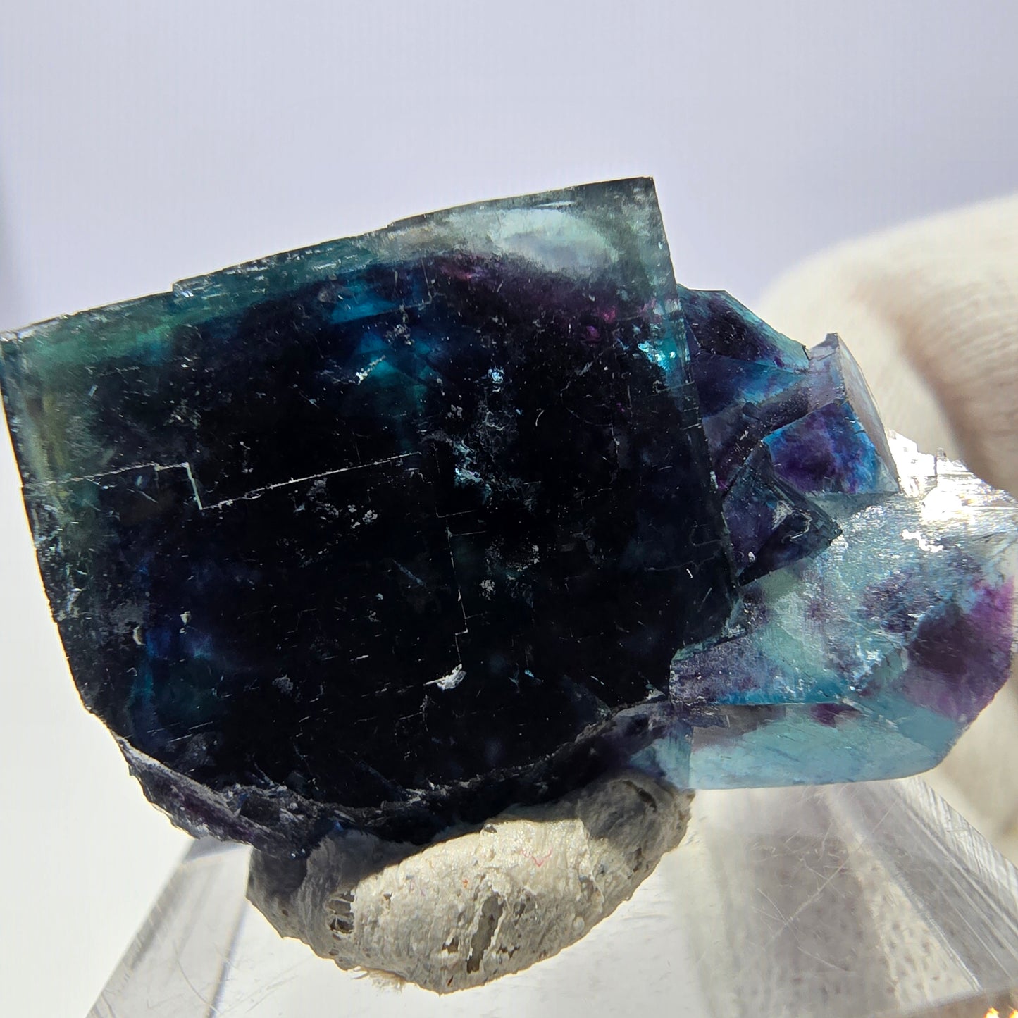 Spécimen de cube de fluorite fantôme, zonal – Nouvelle découverte ! Okorusu, Namibie, 31 x 21 x 19 mm 