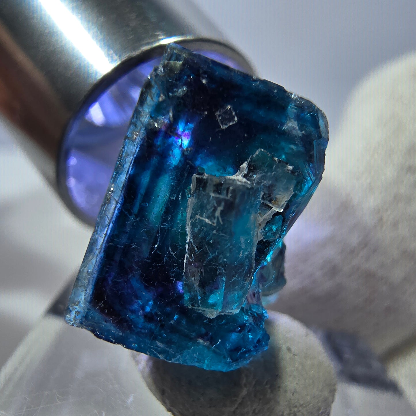 Phantom Fluorite Cube Specimen, Zonal - New Find! Okorusu, Namibia 18*17*10mm 