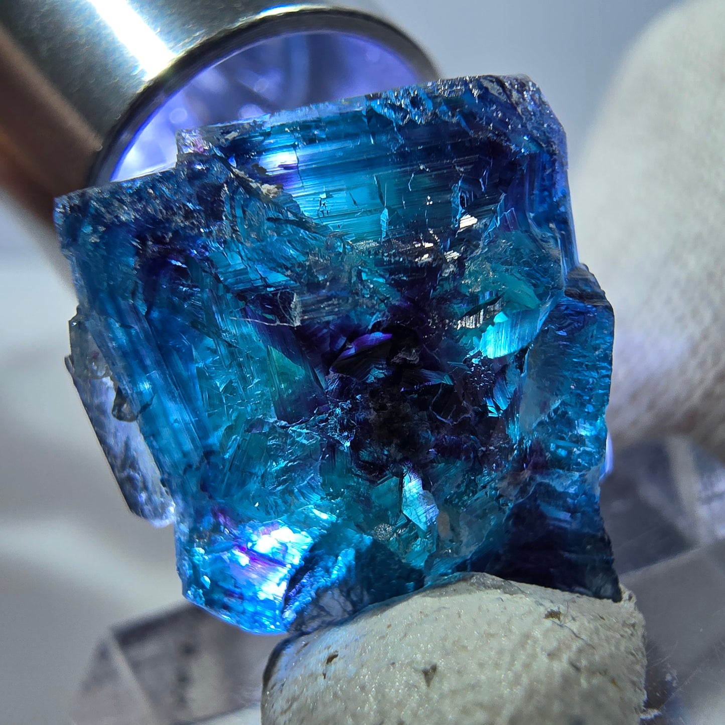 Phantom Fluorite Cube Specimen, Zonal - New Find! Okorusu, Namibia 18*17*10mm 