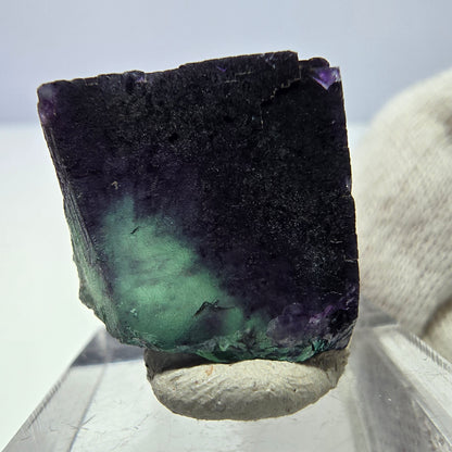 Rare cube de fluorite fantôme, vert violet zonal Okorusu, Namibie 24 x 20 x 20 mm 