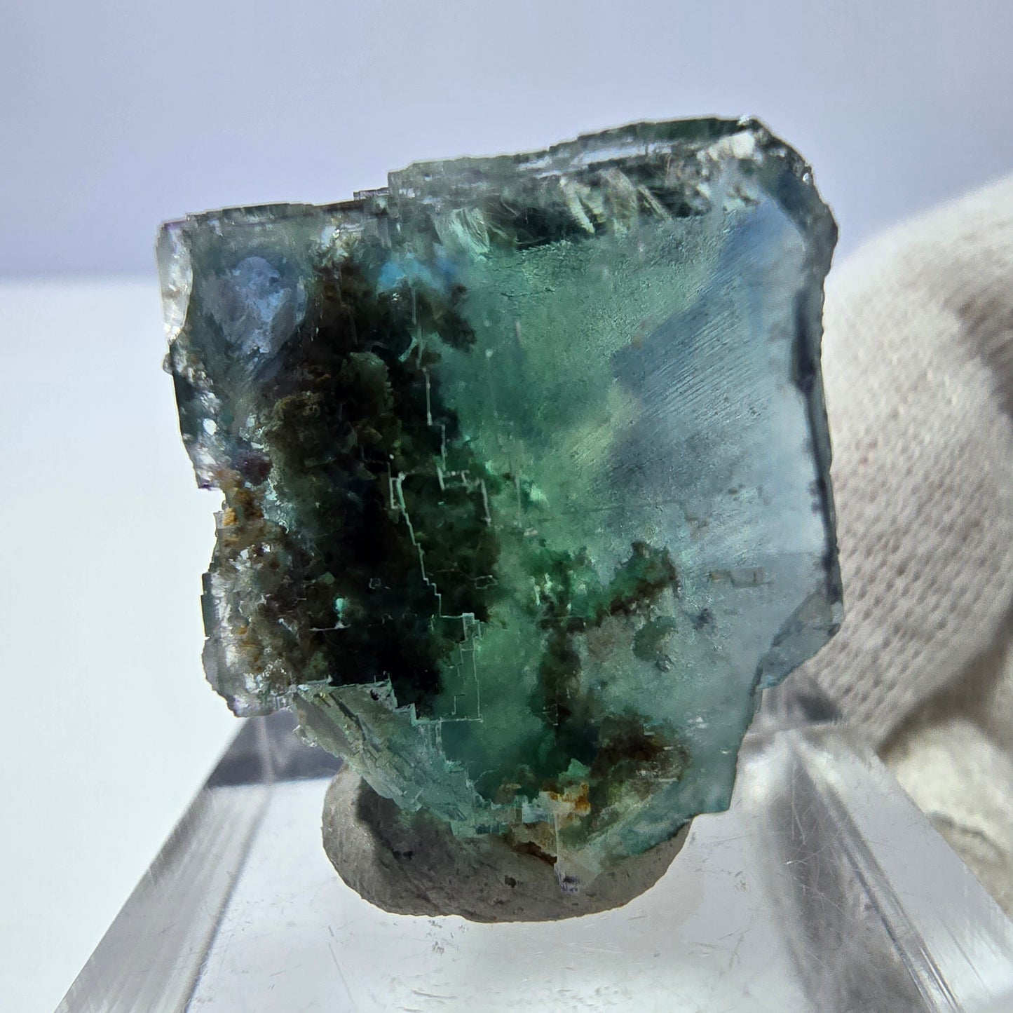 Rare Phantom Fluorite Cube, parquetted green Okorusu, Namibia 29*26*16mm 