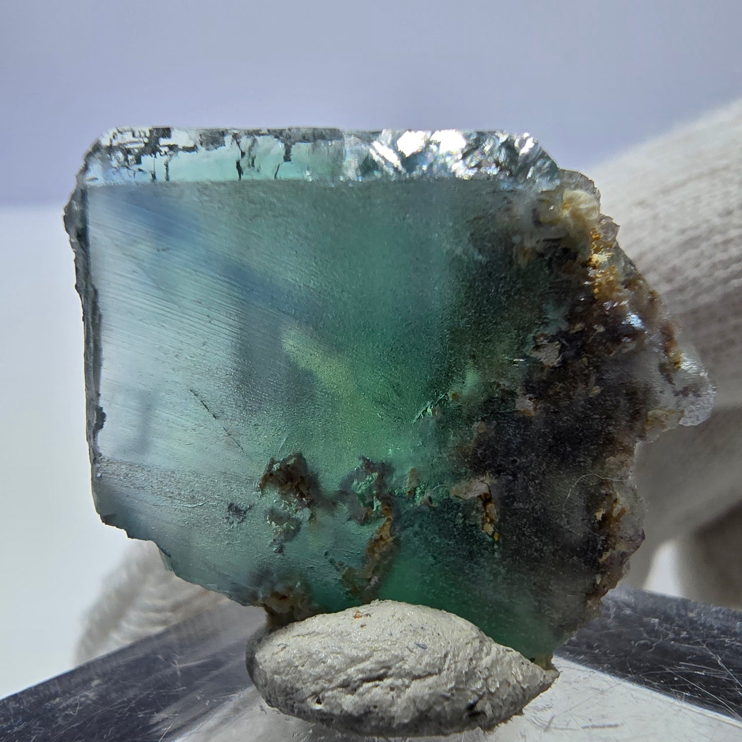 Rare Phantom Fluorite Cube, parquetted green Okorusu, Namibia 29*26*16mm 
