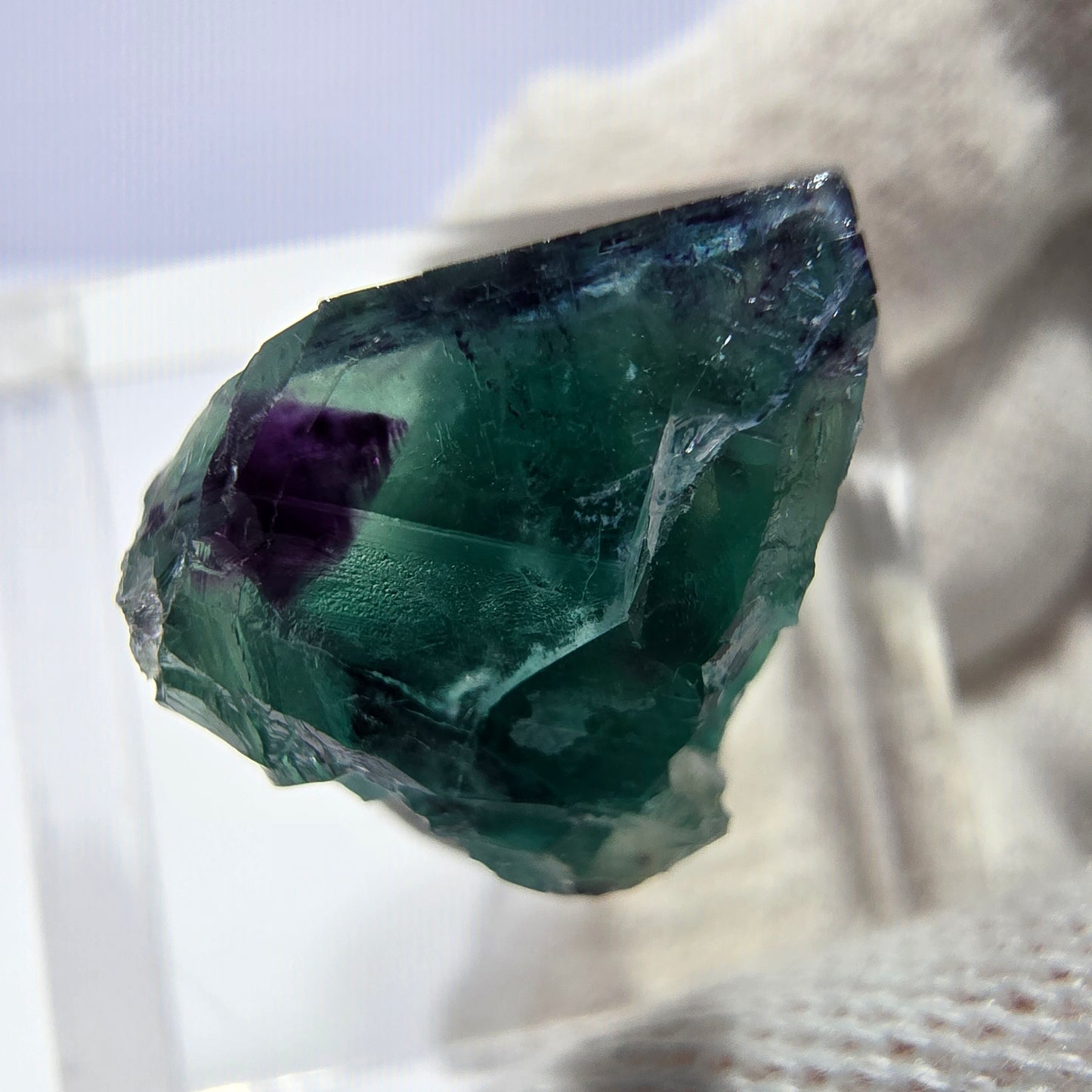 Rare Phantom Fluorite Cube, zonal green purple Okorusu, Namibia 19*17*13mm 