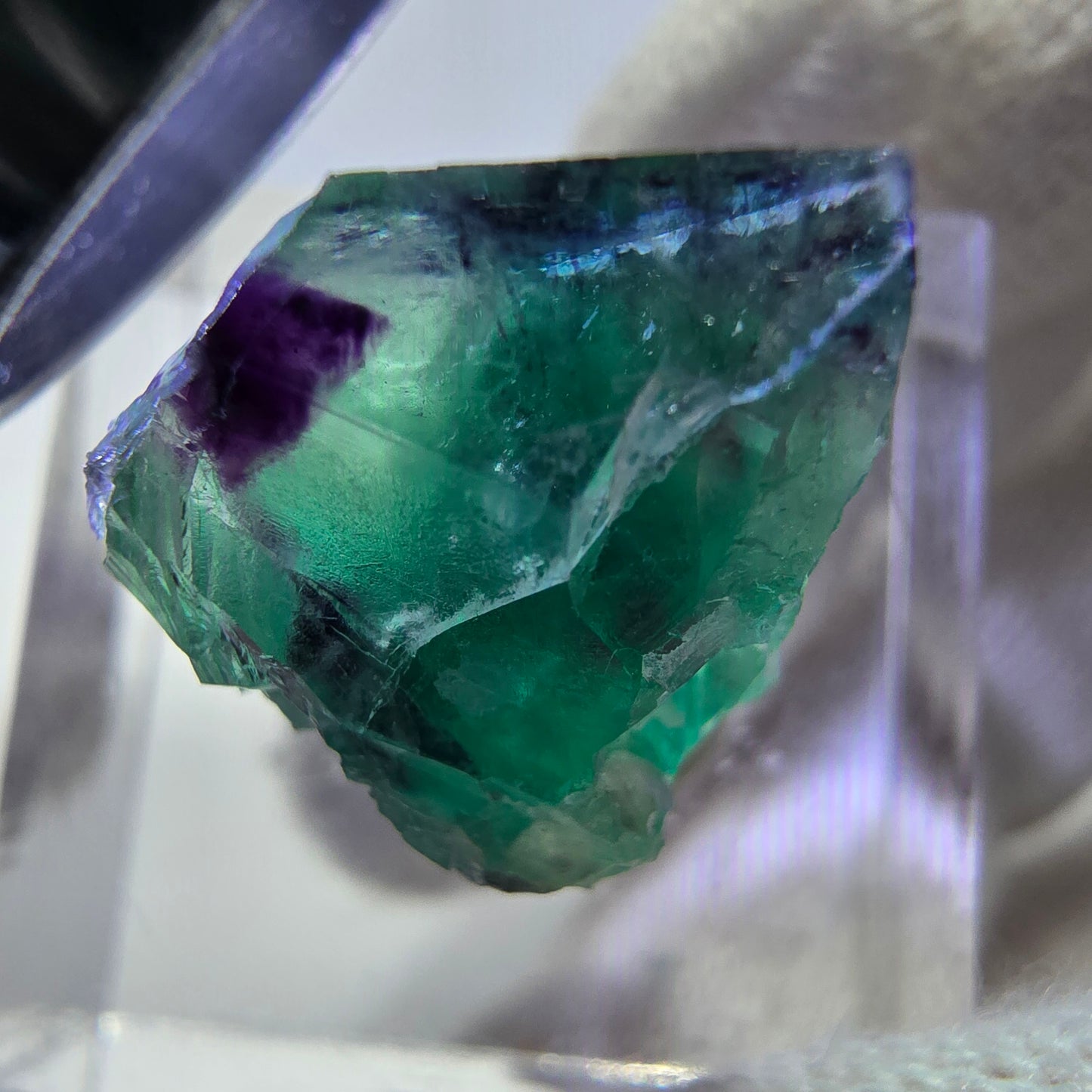 Rare Phantom Fluorite Cube, zonal green purple Okorusu, Namibia 19*17*13mm 
