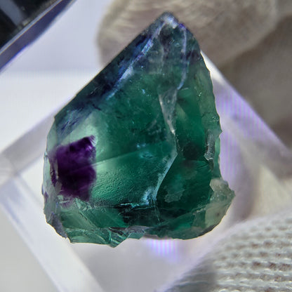 Rare Phantom Fluorite Cube, zonal green purple Okorusu, Namibia 19*17*13mm 