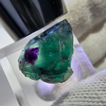 Rare Phantom Fluorite Cube, zonal green purple Okorusu, Namibia 19*17*13mm 