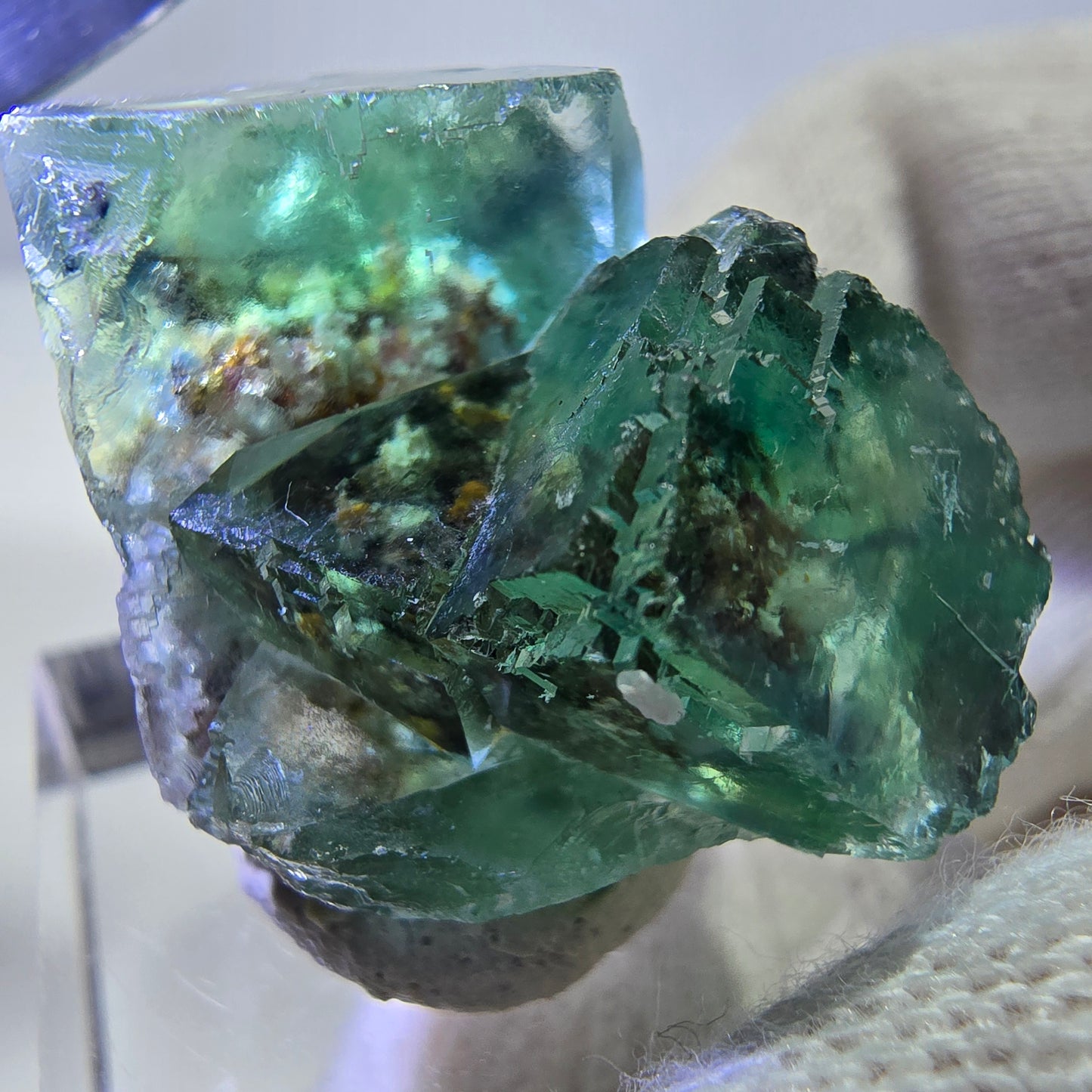 Rare Phantom Fluorite Cube Specimen, parqueted, green Okorusu, Namibia 29*23*21mm 