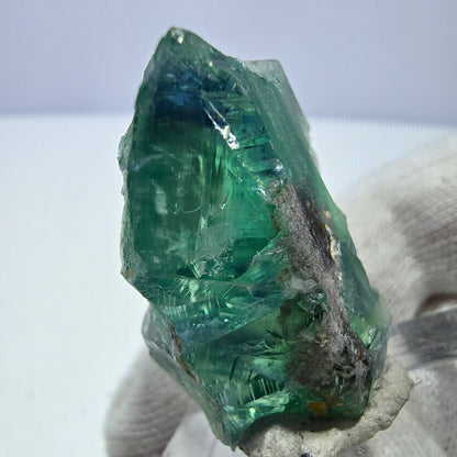 Spécimen de cube de fluorite fantôme, parqueté, vert turquoise Okorusu, Namibie 29*24*19mm 