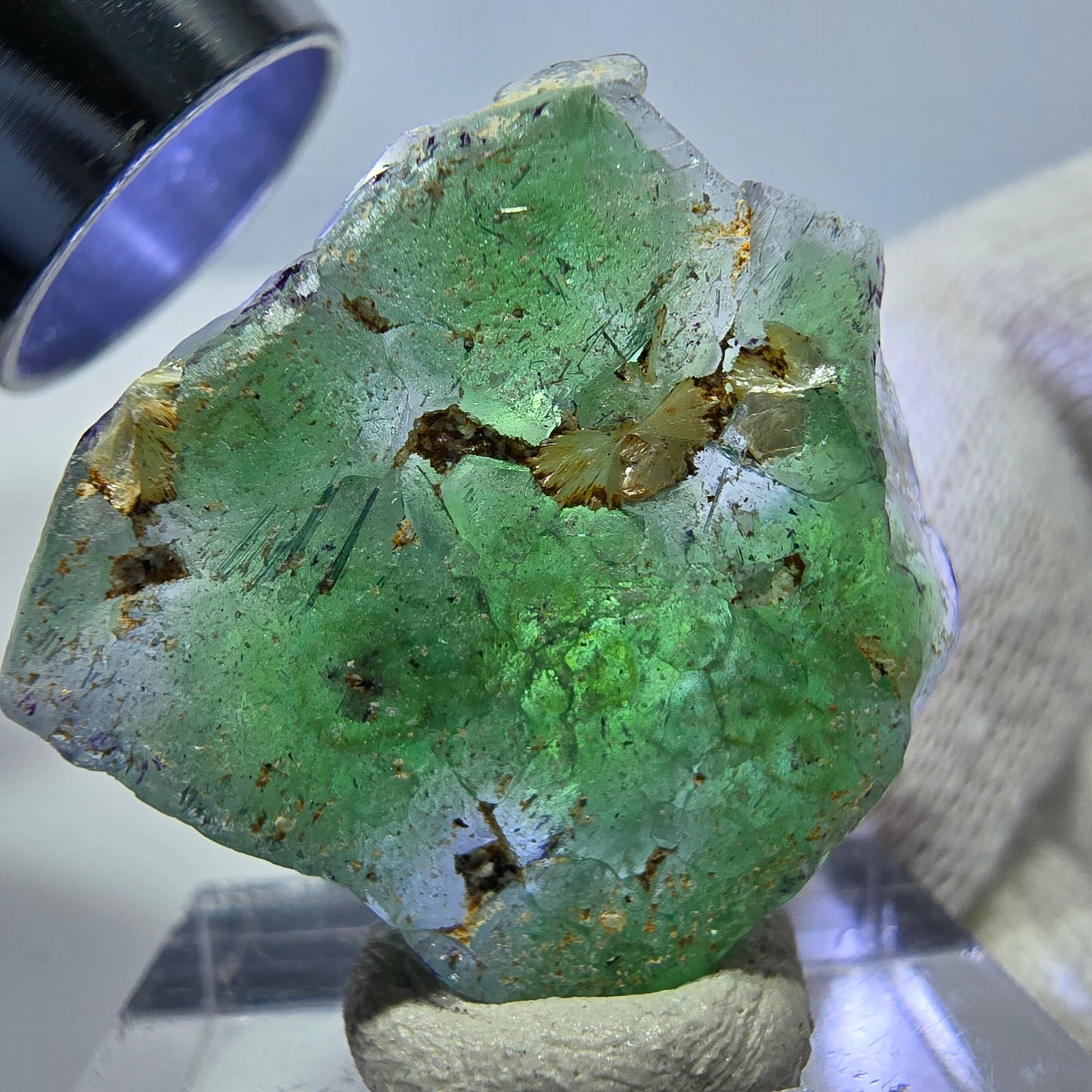 Rare Phantom Fluorite Cube Specimen zonal green purple Okorusu, Namibia 28*28*12mm