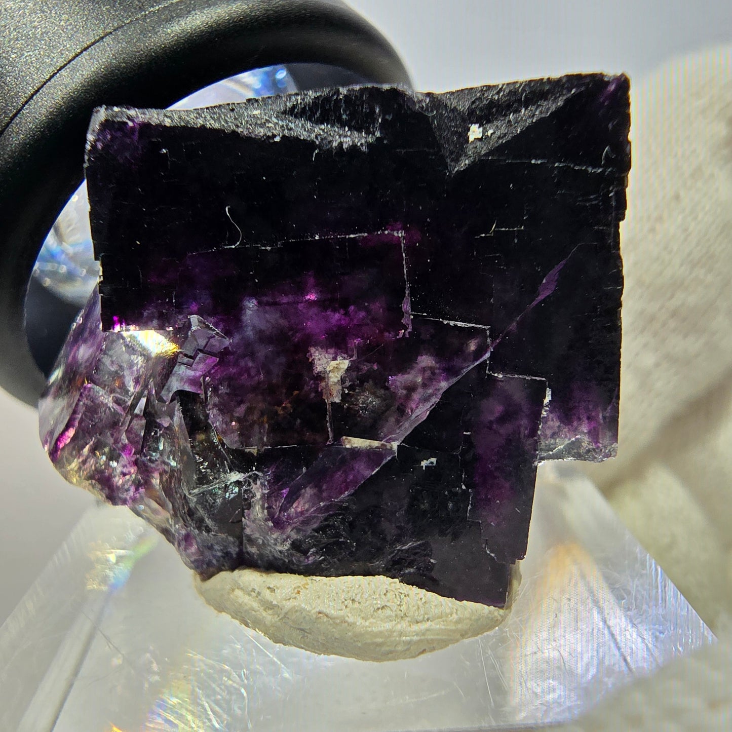 Rare Phantom Fluorite Cube Specimen zonal green purple Okorusu, Namibia 28*28*25mm 