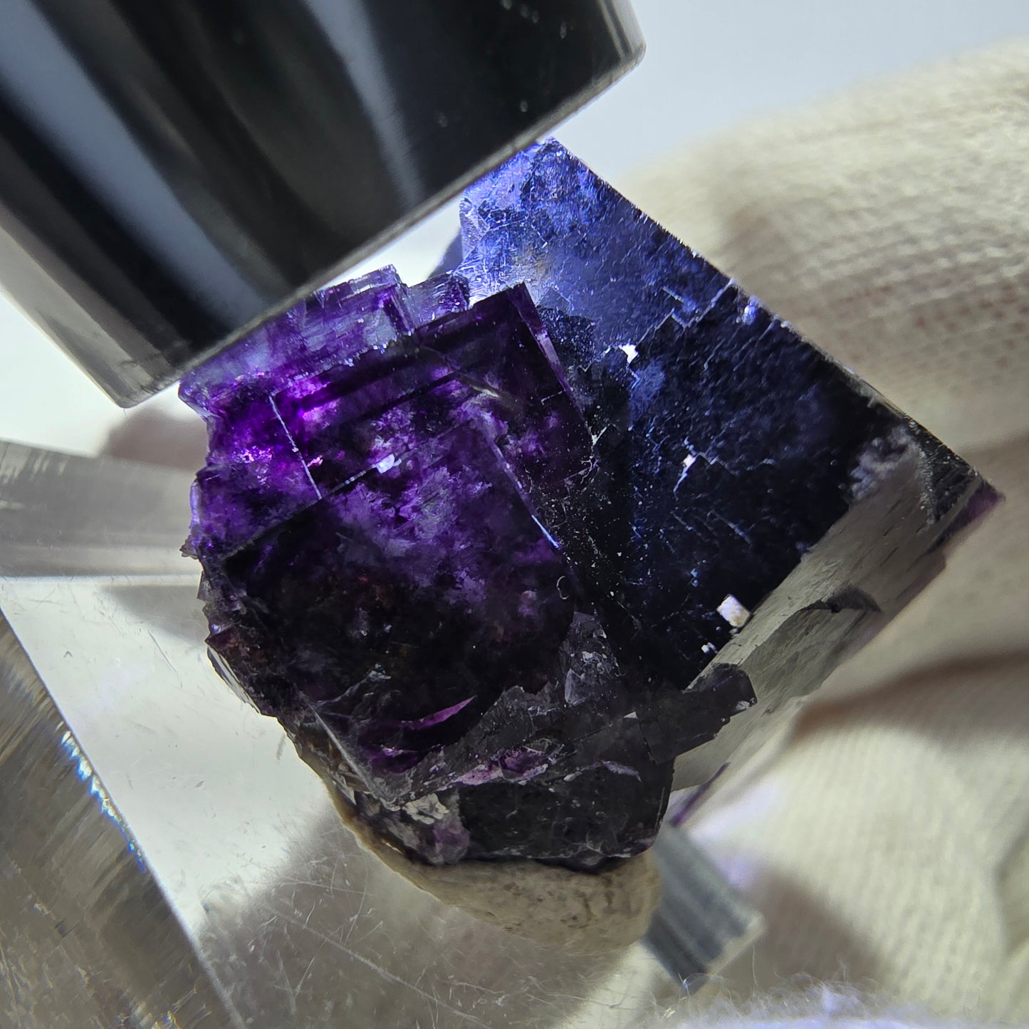 Rare Phantom Fluorite Cube Specimen zonal green purple Okorusu, Namibia 28*28*25mm 