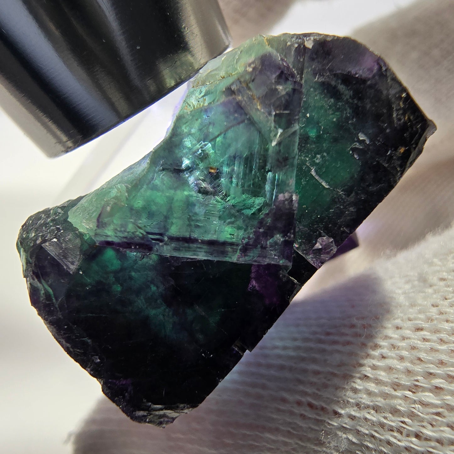 Rare Phantom Fluorite Cube Specimen zonal green purple Okorusu, Namibia 34*33*19mm 