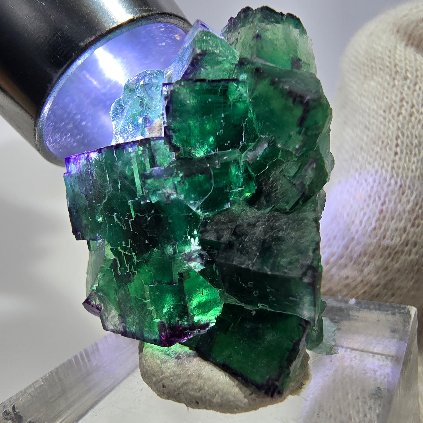Phantom Fluorite cube specimen parquetted zonal Okorusu, Namibia 31*27*15mm 