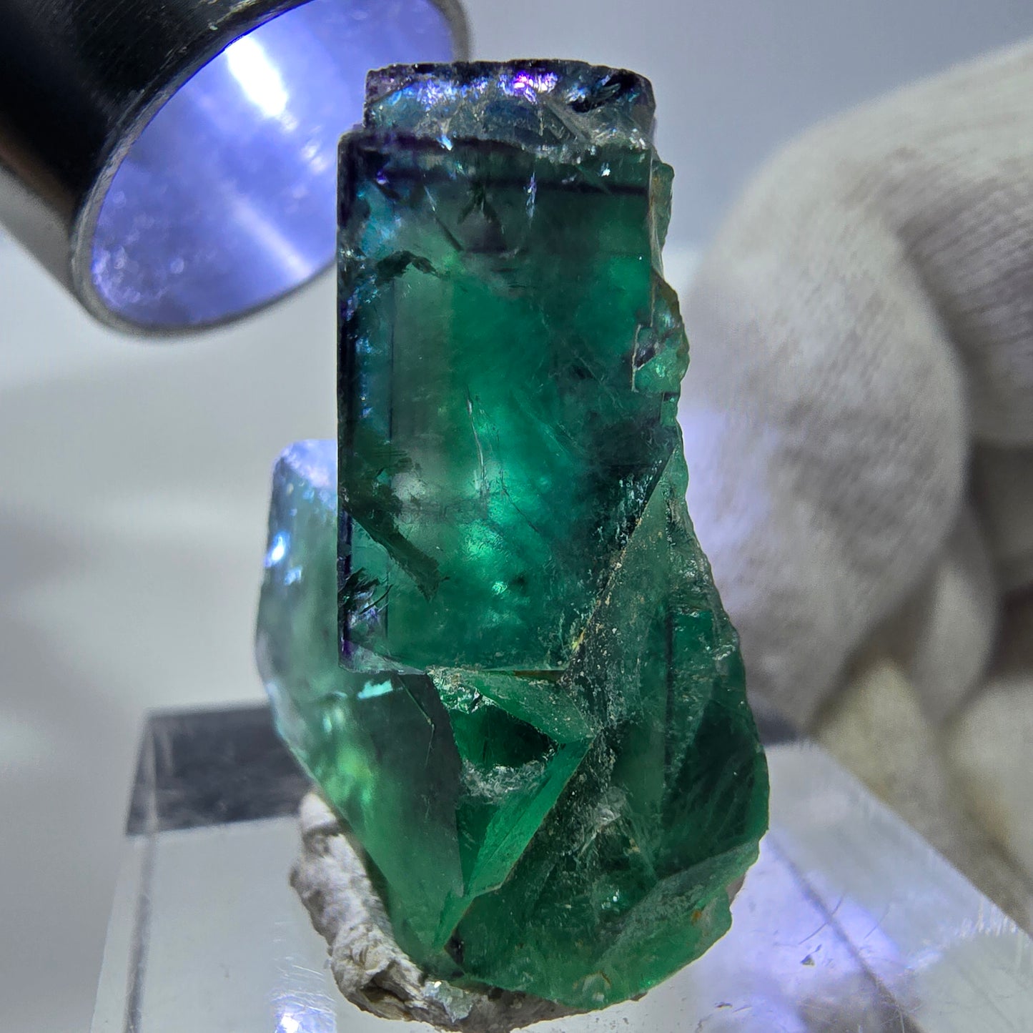 Spécimen de cube de fluorite fantôme parqueté zonal Okorusu, Namibie 34*22*16mm 