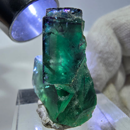 Spécimen de cube de fluorite fantôme parqueté zonal Okorusu, Namibie 34*22*16mm 