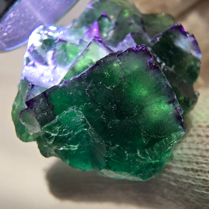 Spécimen de cube de fluorite fantôme parqueté zonal Okorusu, Namibie 42*30*16mm 