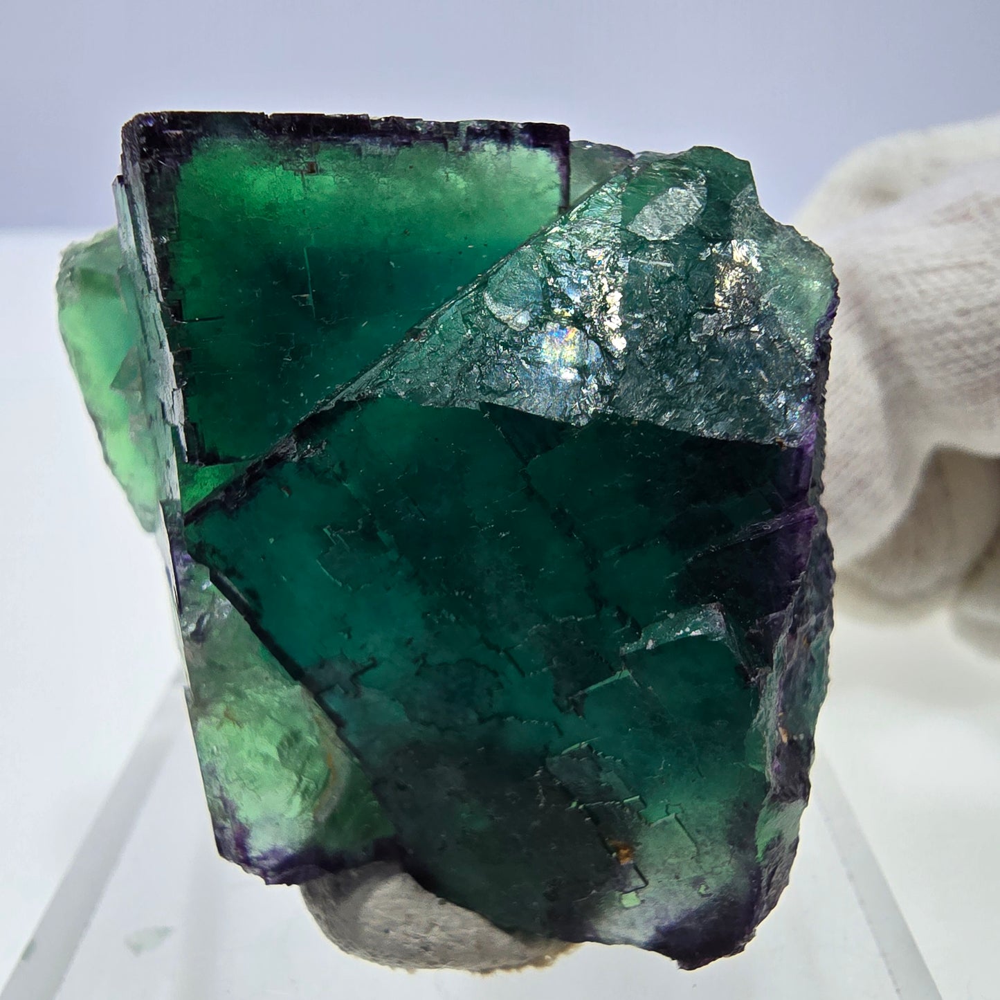 Spécimen de cube de fluorite fantôme parqueté zonal Okorusu, Namibie 53*43*21mm 