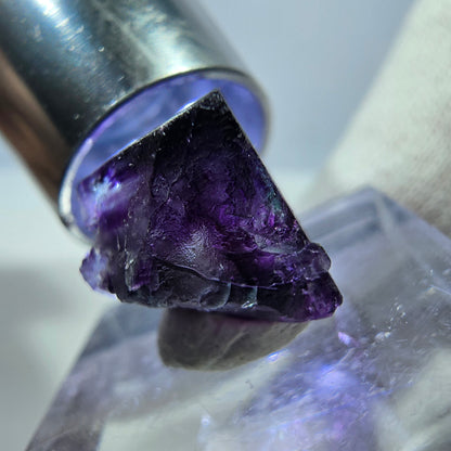 Rare cube de fluorite fantôme zonal, vert violet Okorusu, Namibie 18*17*12mm 