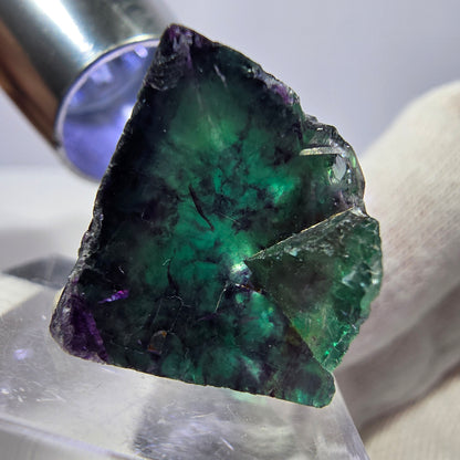 Rare cube de fluorite fantôme zonal, vert violet Okorusu, Namibie 28*27*14mm 